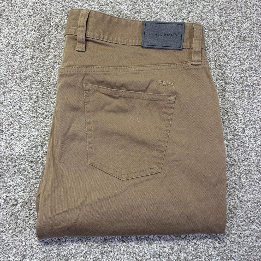 J. Hilburn Pants Mens 35x32 Beige Slim Fit Chino Casual 5 Pocket Design AM35-5P
